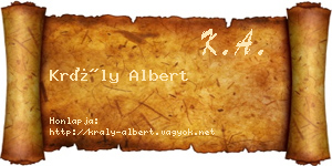 Krály Albert névjegykártya