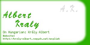 albert kraly business card